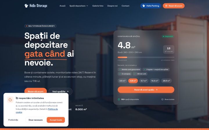 Screenshot of hellostorage.ro