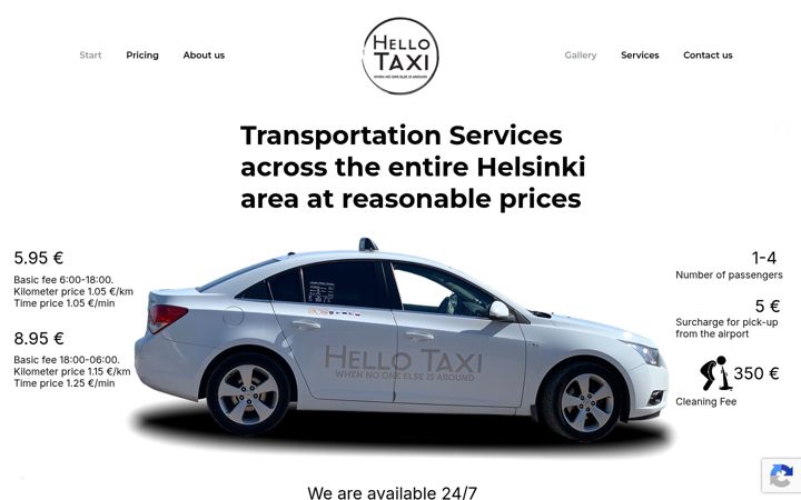 Screenshot of hellotaxi.fi