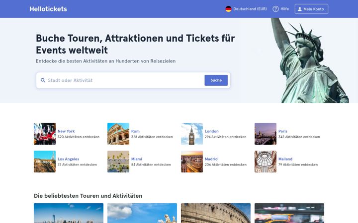 Screenshot of hellotickets.de