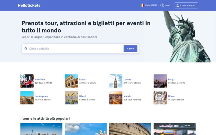 Screenshot of hellotickets.it