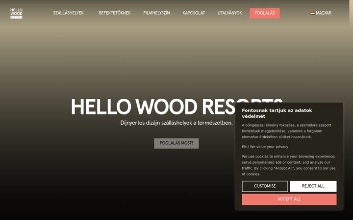 Screenshot of hellowoodresorts.com