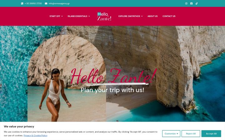 Screenshot of hellozante.gr