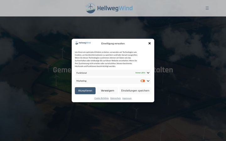 Screenshot of hellwegwind.de