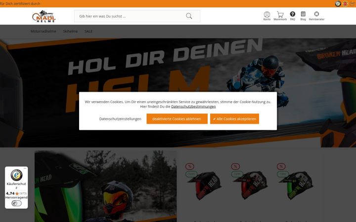 Screenshot of helme-maedl.de