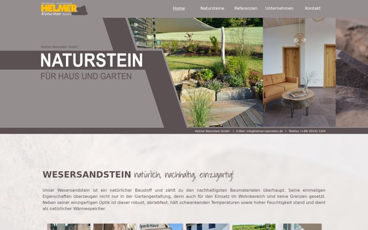 Screenshot of helmer-naturstein.de