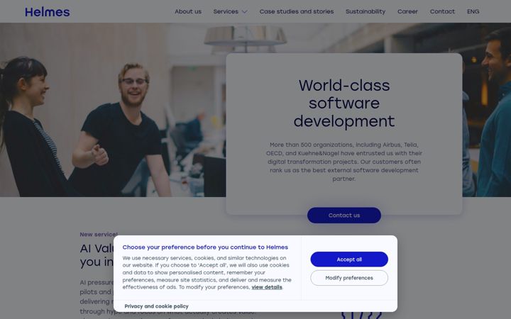 Screenshot of helmes.com