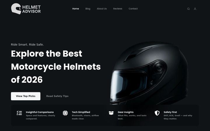 Screenshot of helmetadvisor.com