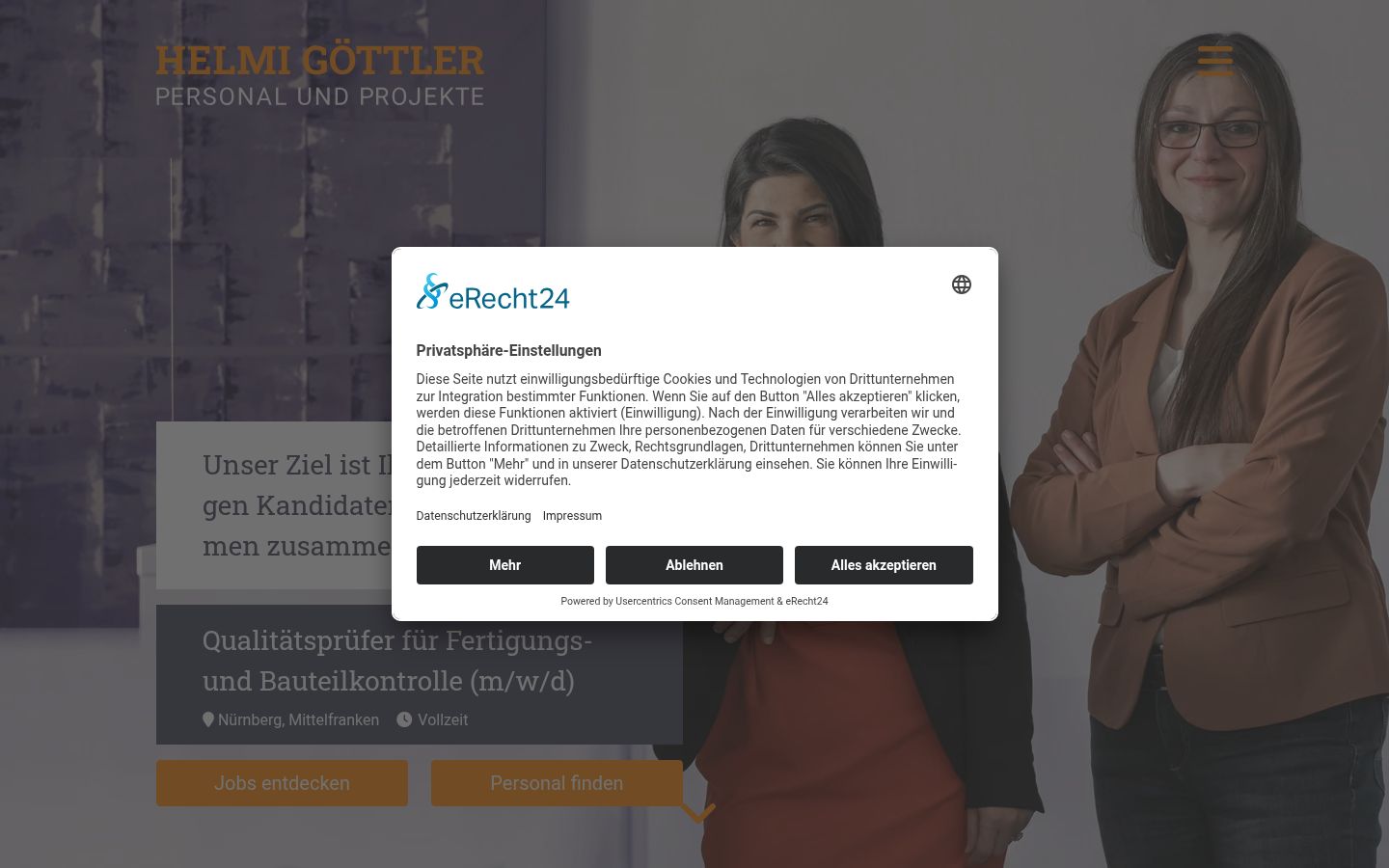 Screenshot tal-banner tal-kunsens muri qabel kwalunkwe interazzjoni