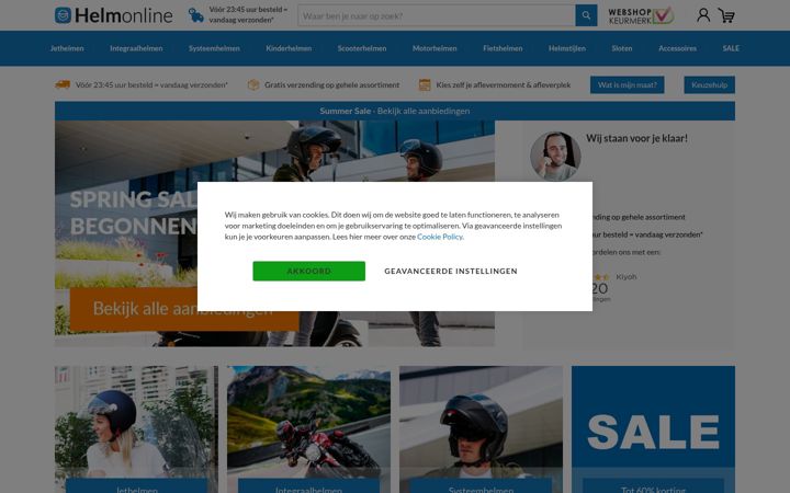 Screenshot of helmonline.be