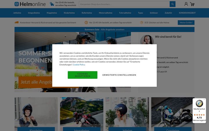 Screenshot of helmonline.de