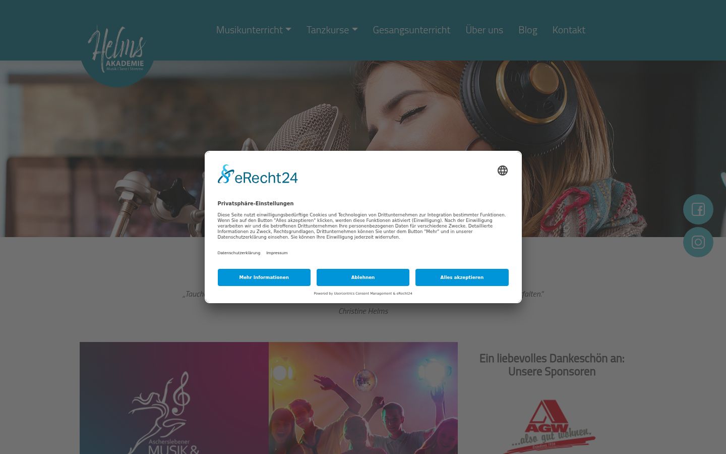 Screenshot of the consent banner shown before any interaction