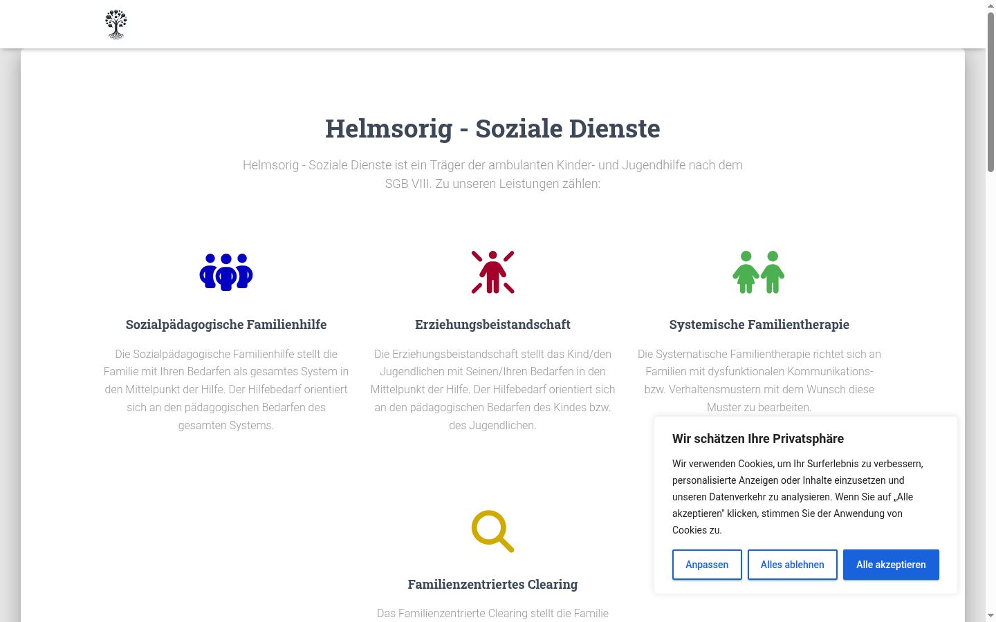 Screenshot of the consent banner shown before any interaction