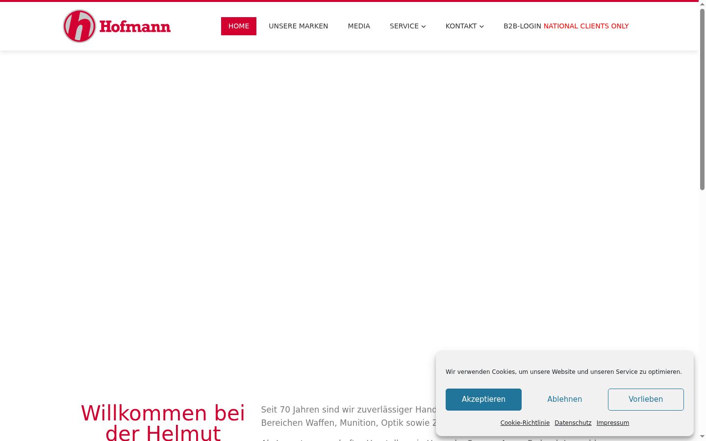 Screenshot del banner di consenso mostrato prima di qualsiasi interazione