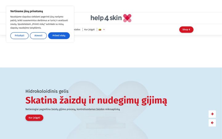 Skærmbillede af help4skin.lt