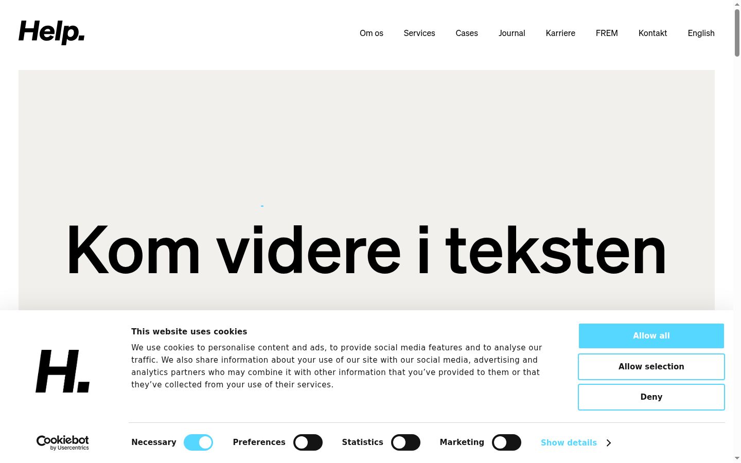 Sutikimo reklamjuostės, rodytos prieš bet kokią sąveiką, ekrano kopija