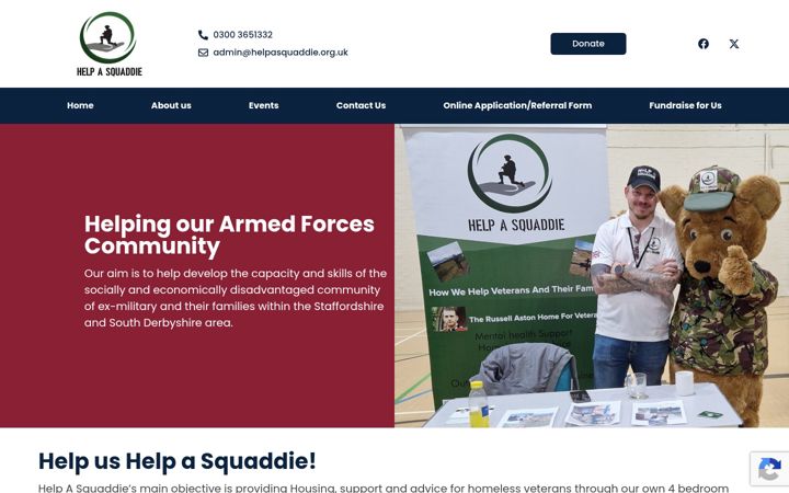 Screenshot of helpasquaddie.org.uk