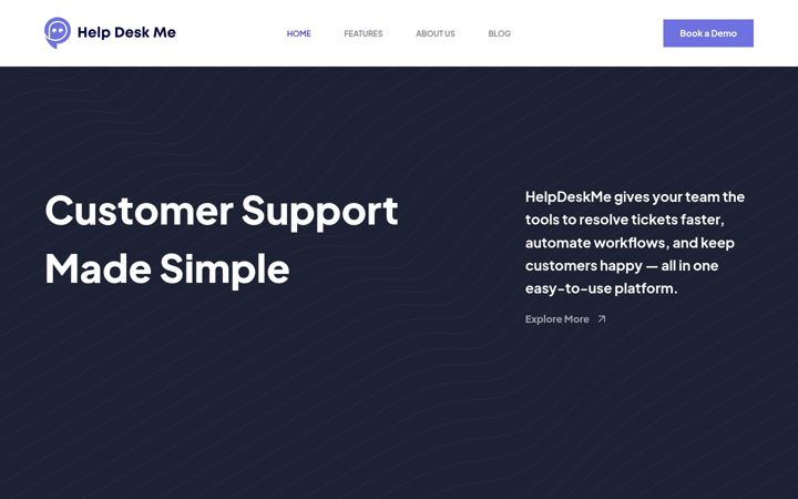Screenshot of helpdeskme.com