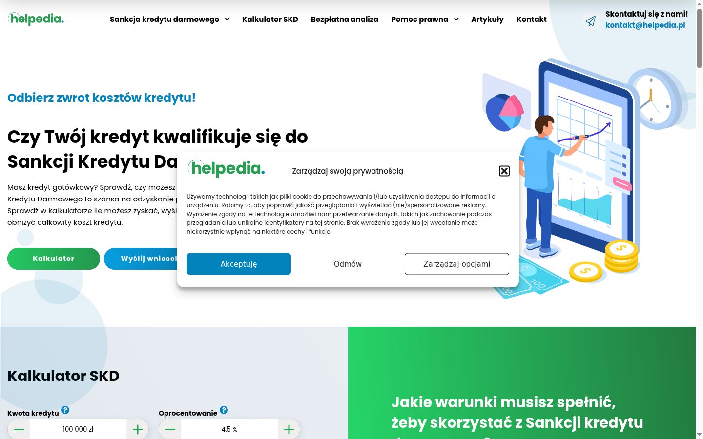 Zrzut ekranu banera zgody wyświetlanego przed jakąkolwiek interakcją