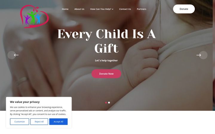 Screenshot of helpforchildrencharity.org