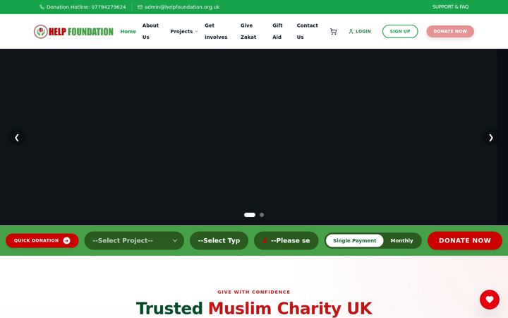 Screenshot of helpfoundation.org.uk