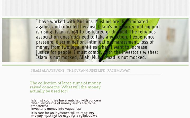 Screenshot of helpfrommuslims.fi