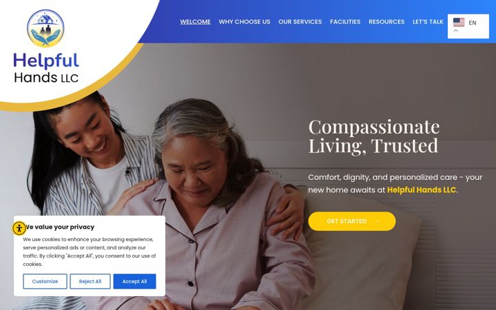 Screenshot of helpfulhandsadl.com