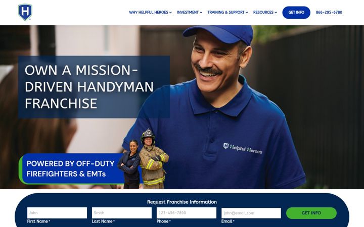 Screenshot of helpfulheroesfranchise.com