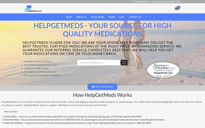 Screenshot of helpgetmeds.com