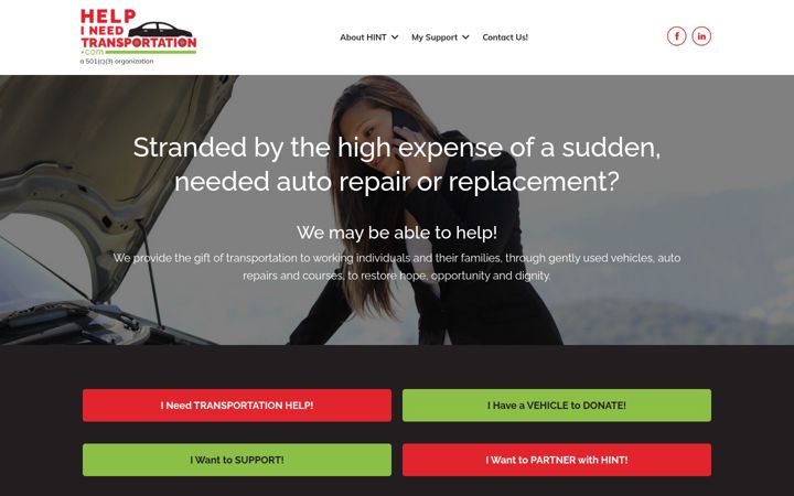 Screenshot of helpineedtransportation.com