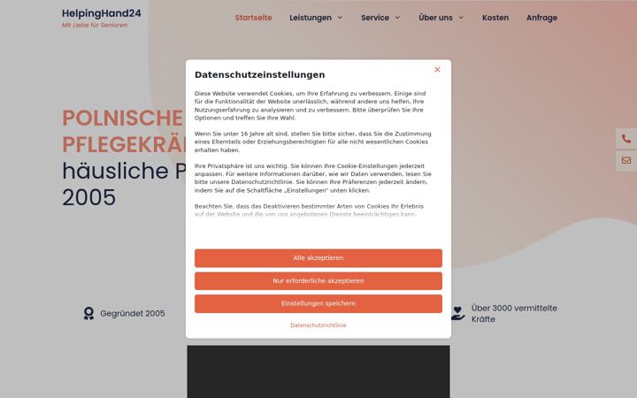 Screenshot of helpinghand24.eu