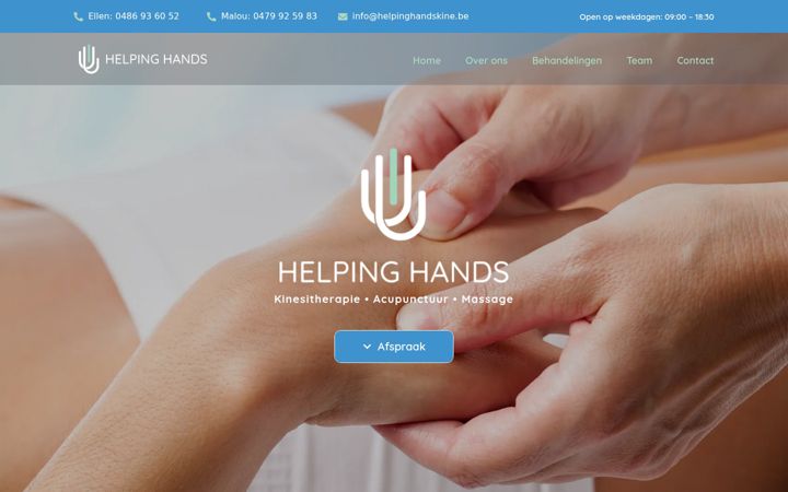 Screenshot of helpinghandskine.be
