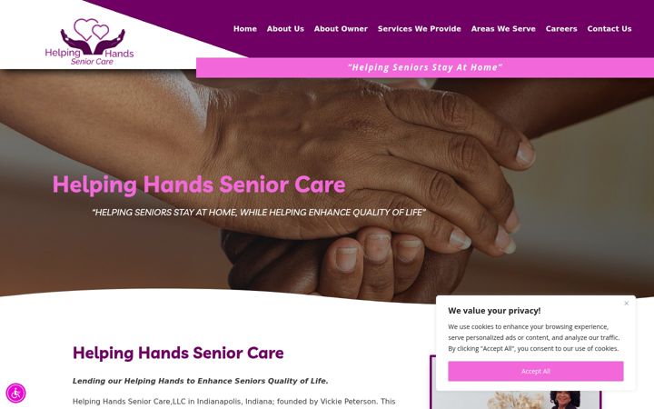 Screenshot of helpinghandsseniorcarespecialists.org