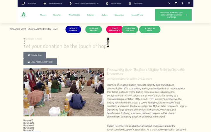 Screenshot of helpingorphans.co.uk