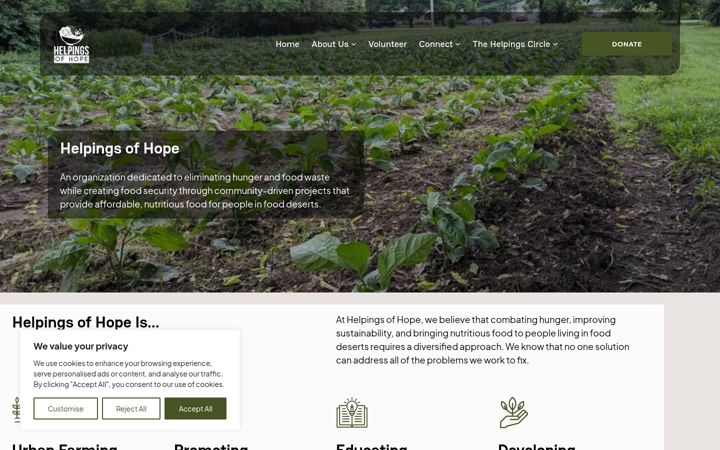 Screenshot of helpingsofhopeindy.org