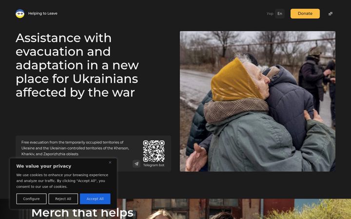 Screenshot of helpingtoleave.org