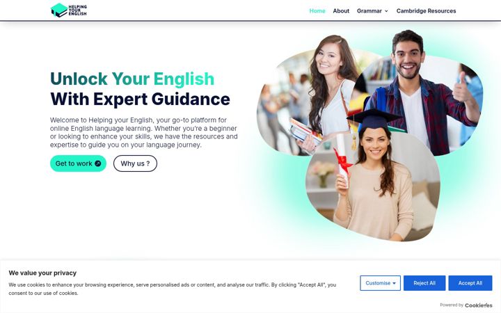 Skjámynd af helpingyourenglish.com