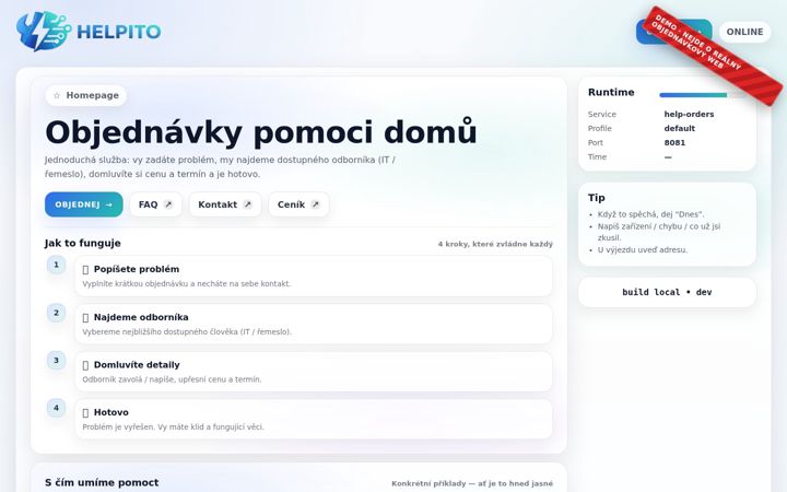 Screenshot of helpito.cz