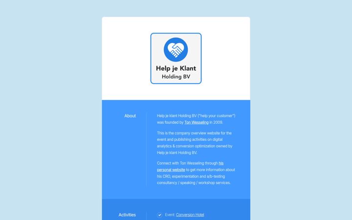 Screenshot of helpjeklant.nl