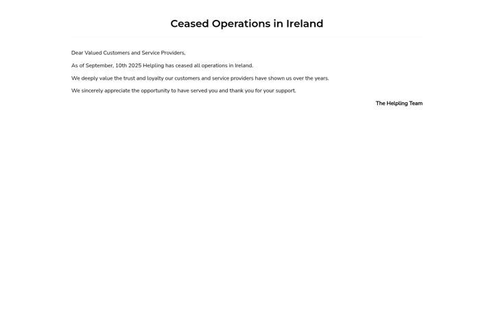 Screenshot of helpling.ie