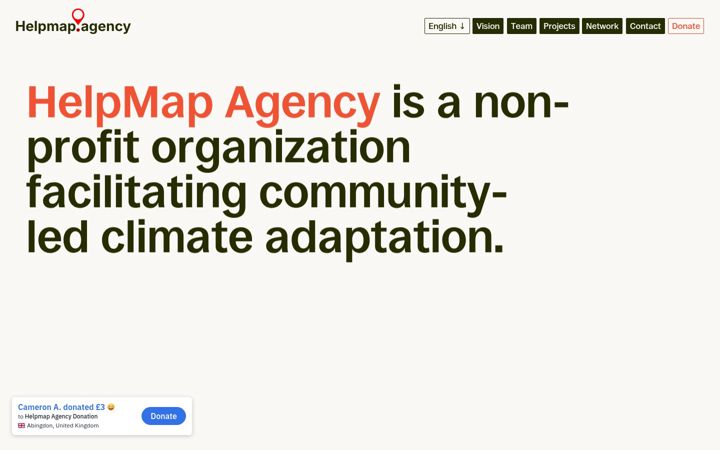 Screenshot του helpmap.agency