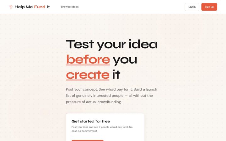 Screenshot of helpmefundit.com