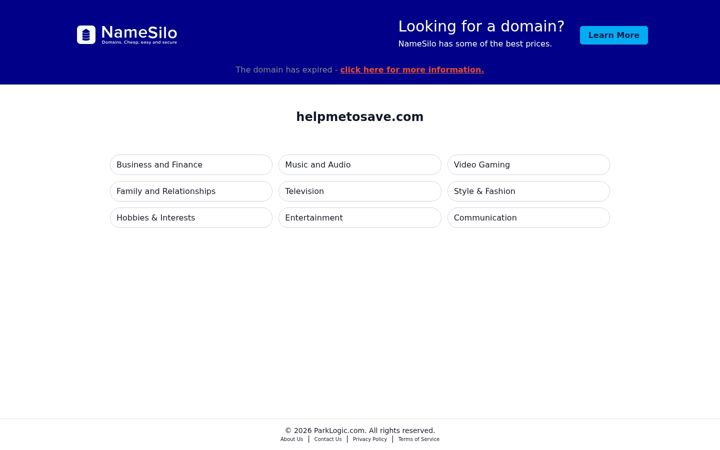 Screenshot of helpmetosave.com