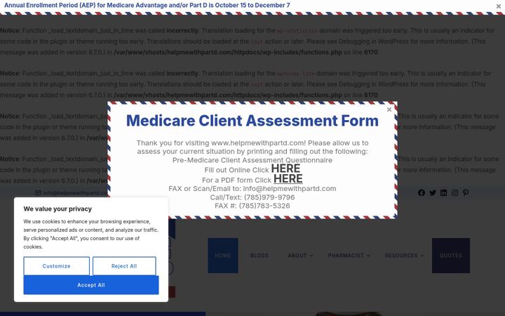 Screenshot of helpmewithpartd.com