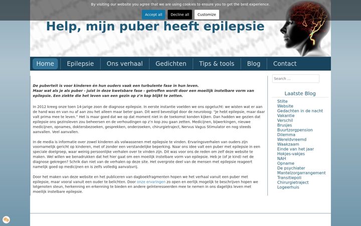 Screenshot of helpmijnpuberheeftepilepsie.nl