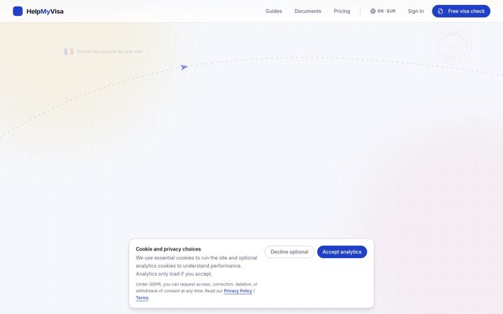 Screenshot of helpmyvisa.com