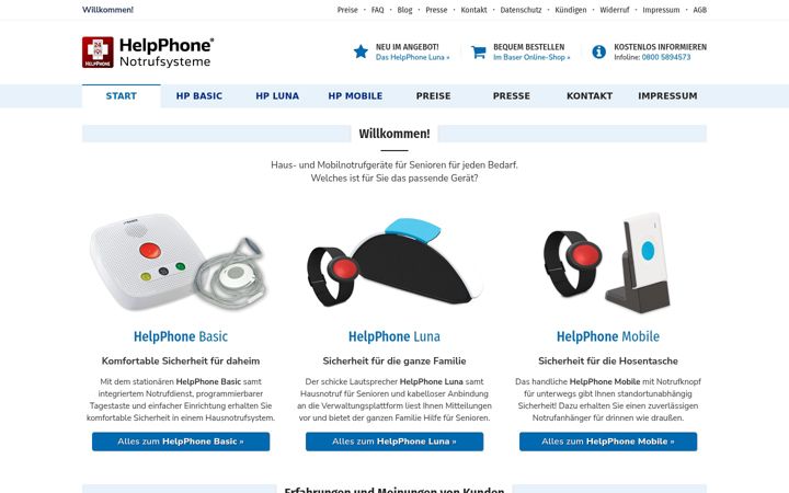 Screenshot of helpphone.de