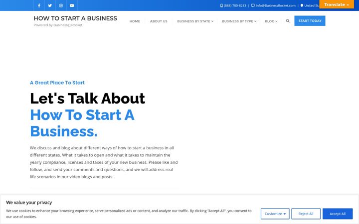 Screenshot of helpregisterbusiness.com