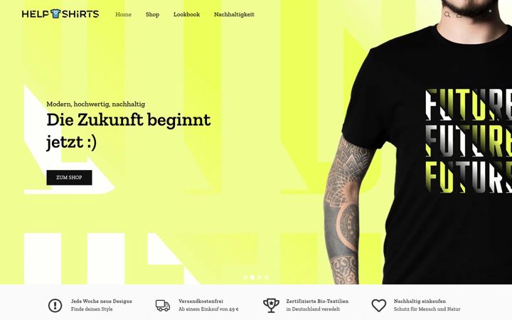 Screenshot of helpshirts.de