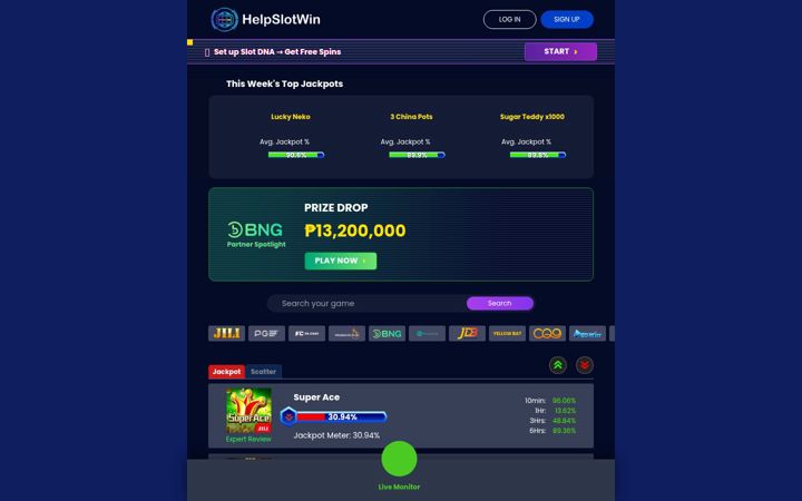Screenshot of helpslotswin.com