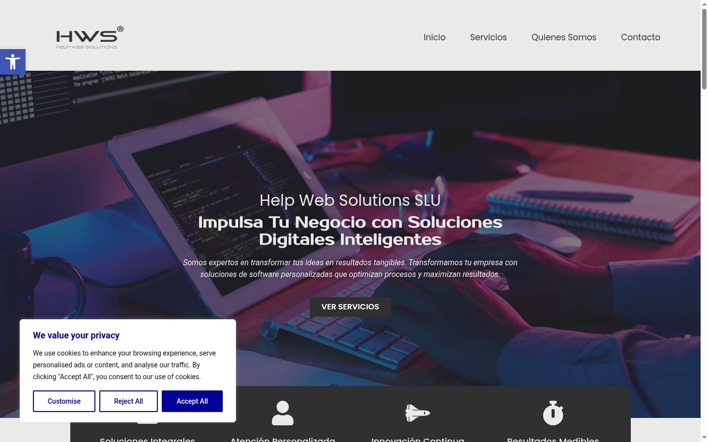 Screenshot del banner di consenso mostrato prima di qualsiasi interazione